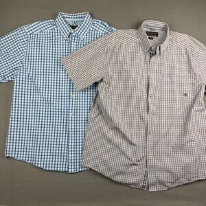 Lot‎ of 2 ARIAT PRO SERIES XL PLAID MENS SHORT SLEEVE BUTTON DOWN SHIRTS